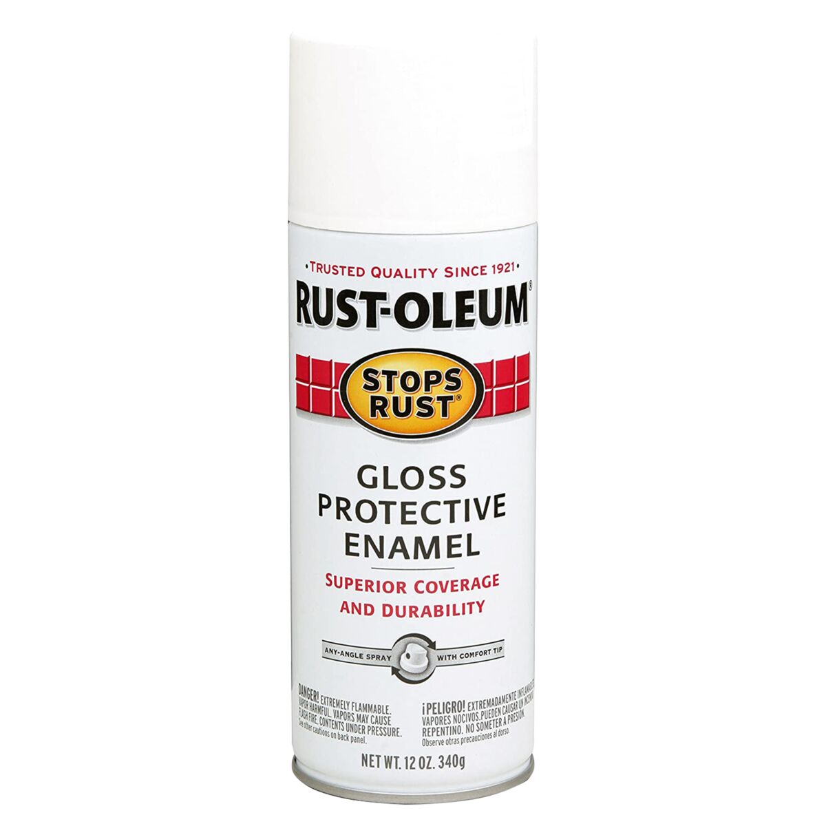 SPRAY PAINT STOPS RUST GLOSS WHITE 12OZ RUSTOLEUM All Brands